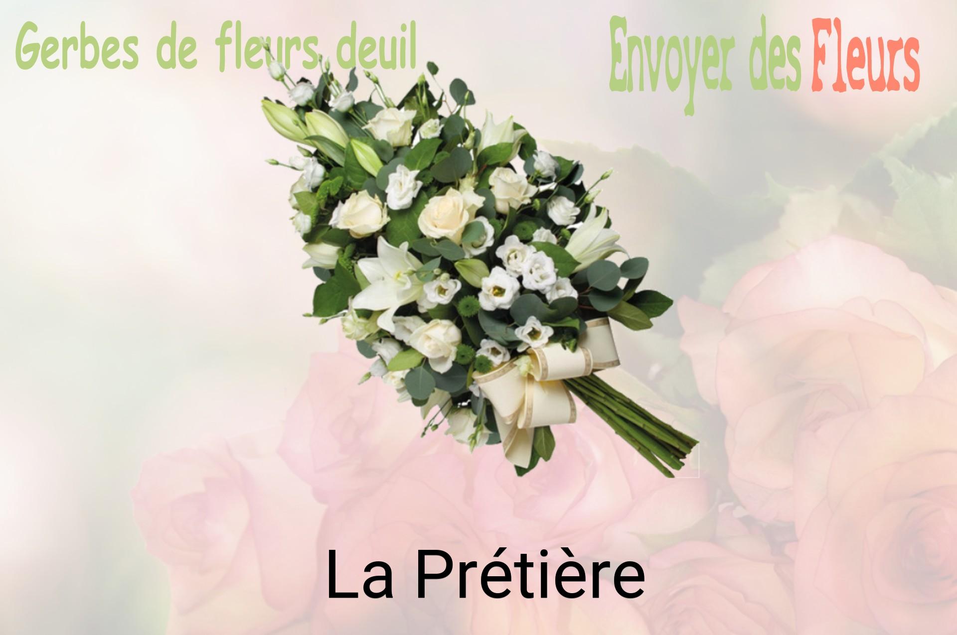 Gerbe de fleurs de deuil livrée à La Prétière